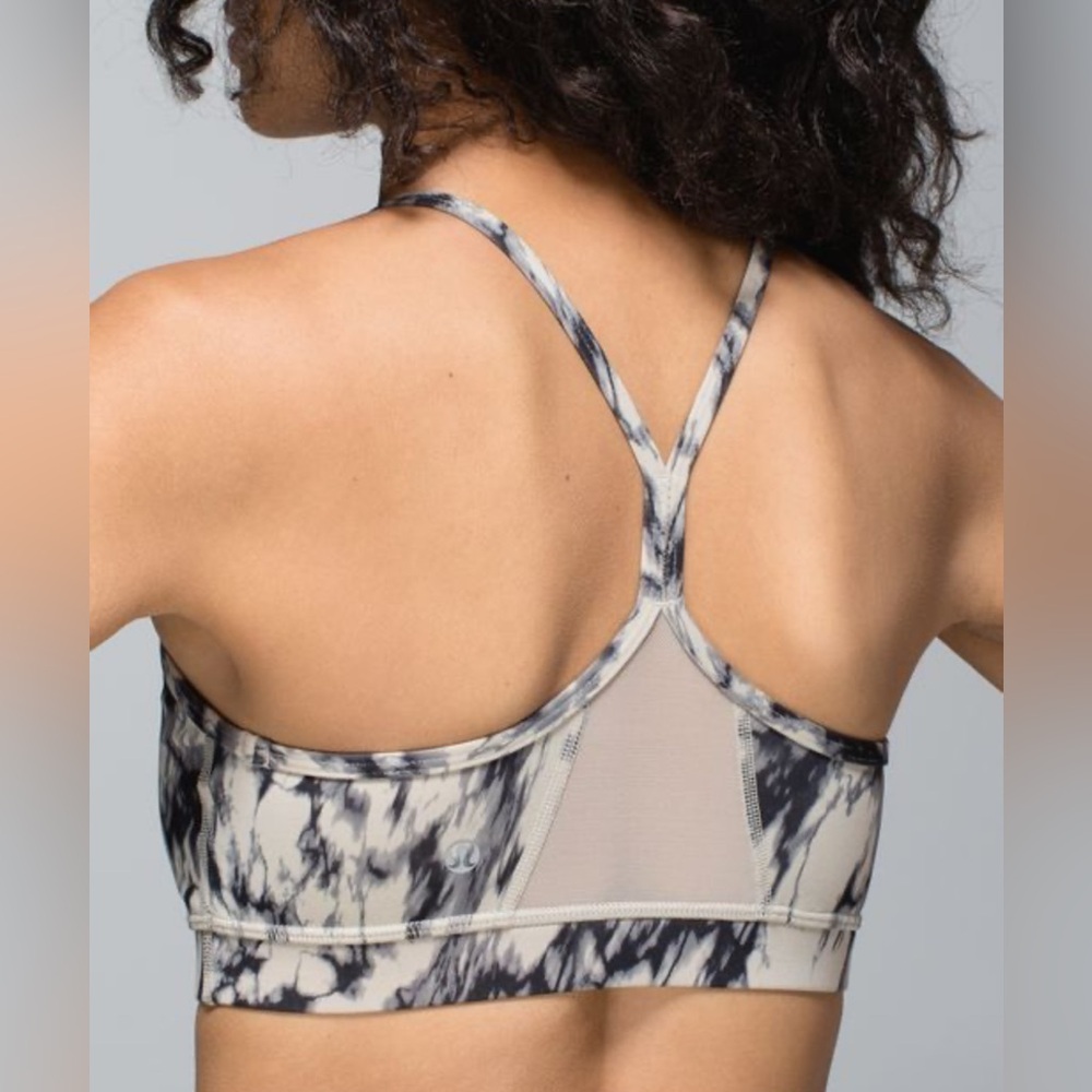 Lululemon Flow Y Bra IV Great Granite Black Mojave Tan Sz 6